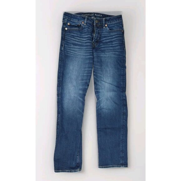 American Eagle Men's 28 X 30 Dark Wash Airflex+ Stretch Original Straight Jeans - Picture 1 of 11